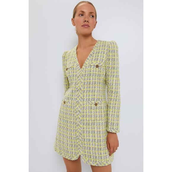 TUCKERNUCK Citron Tweed Coralie Dress Size L NWT Retail $288 Tuckernuck - Picture 1 of 8